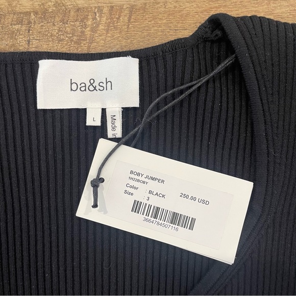 NWT•Ba&sh•Boby Jumper Top•Black•Size L - Picture 5 of 8